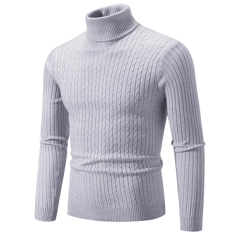 Men's knit turtleneck sweater | long warm jumper style