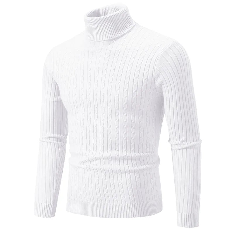 Men's knit turtleneck sweater | long warm jumper style