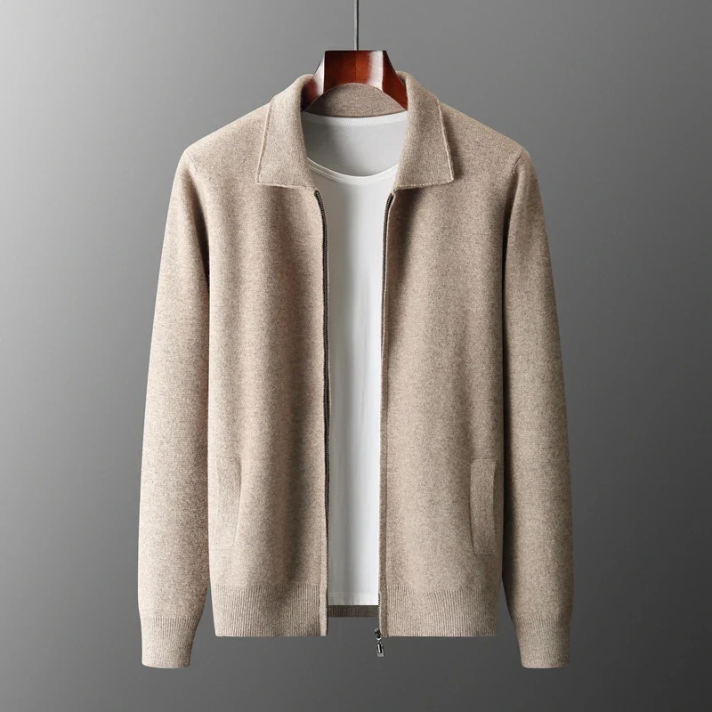 Men's knit zip up cardigan sweater | long sleeve lightweight