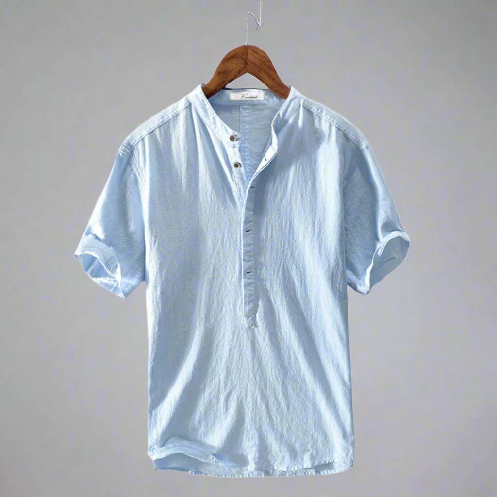 Men's Casual Summer Shirt | Short Sleeve Henley
