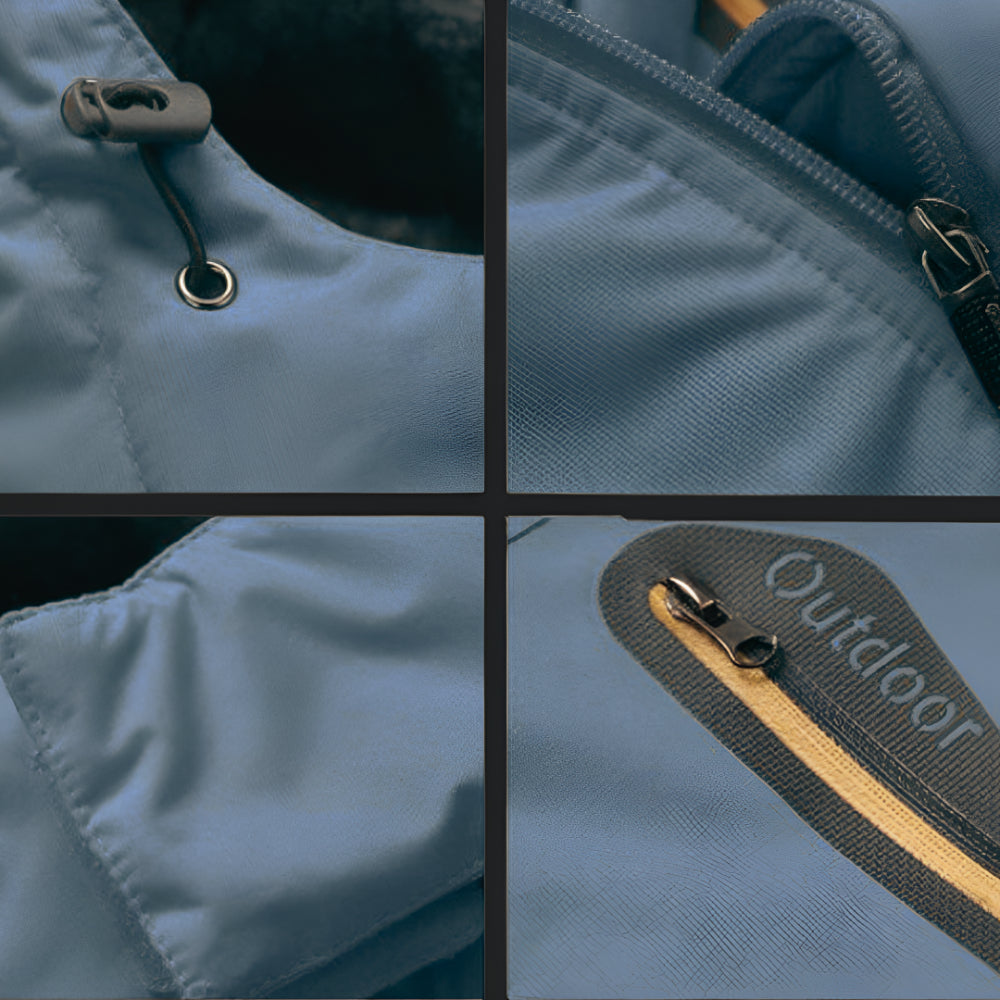 Men Waterproof Puffer Jacket - Fleece Lined Windproof