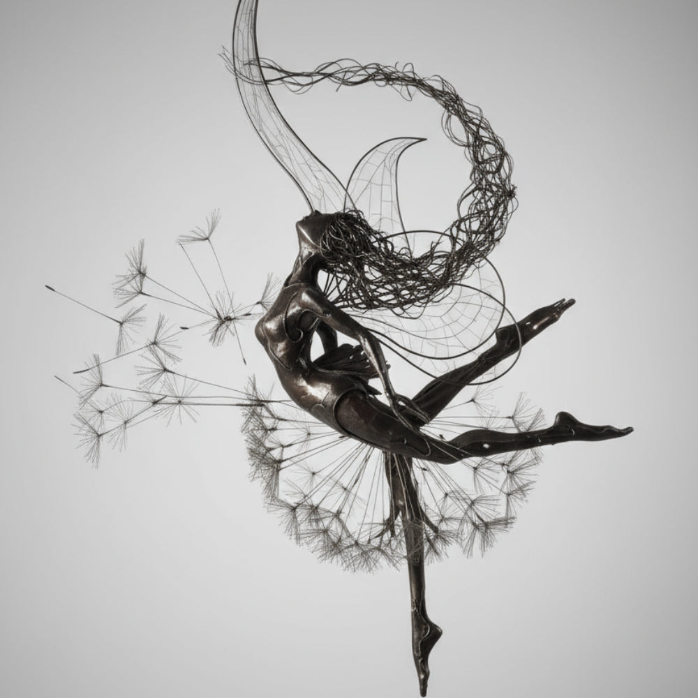 Metal Fairy Garden Sculptures Outdoor Decorative Yard Art