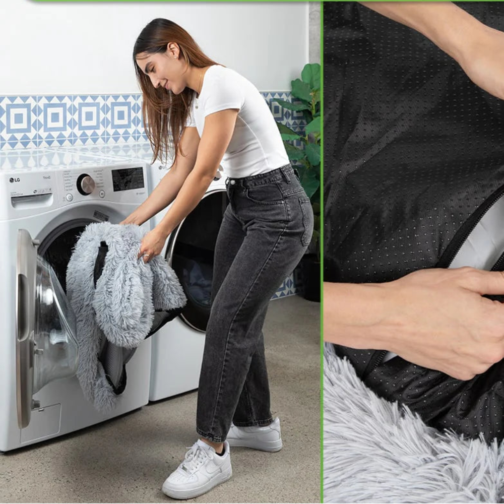 Dog Bed Calming Round Plush Washable Anti Anxiety