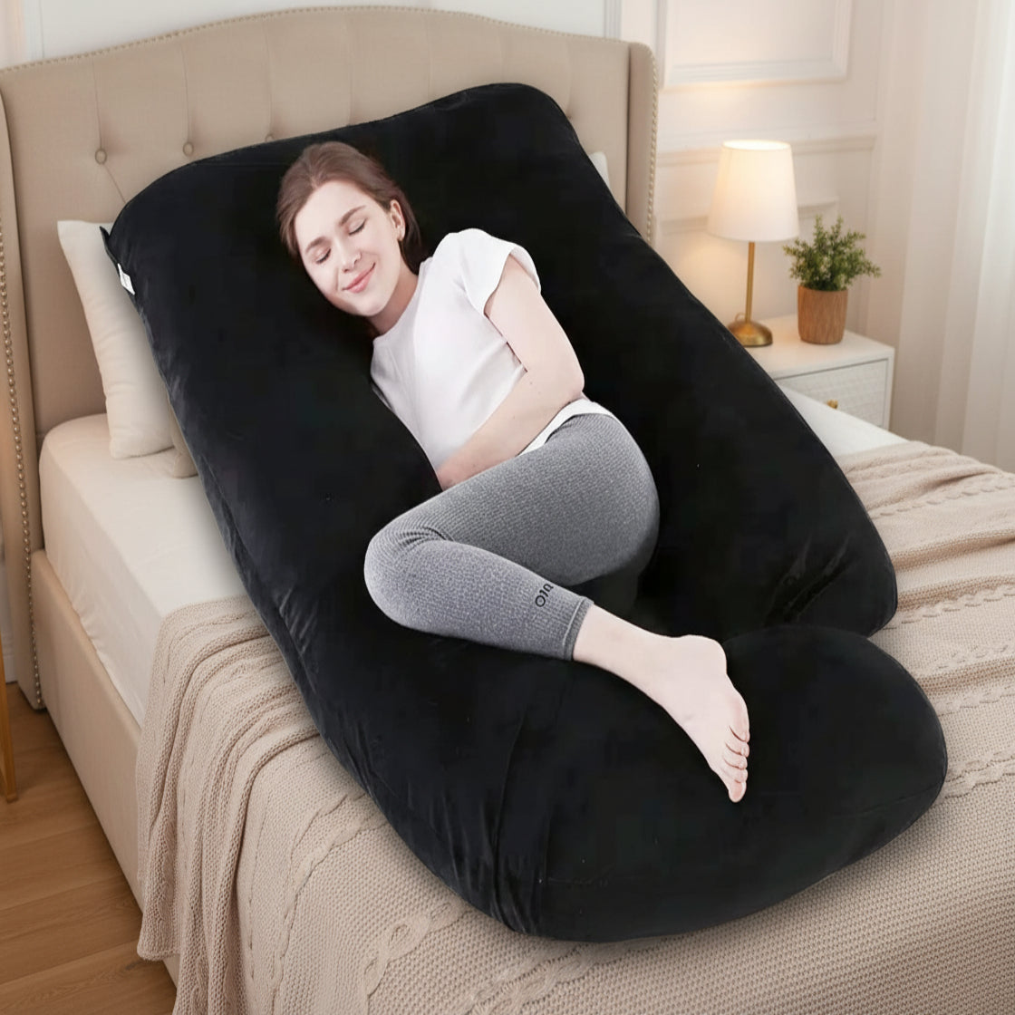 Body Pillow Velvet Full Body Maternity Support Cushion Sleep