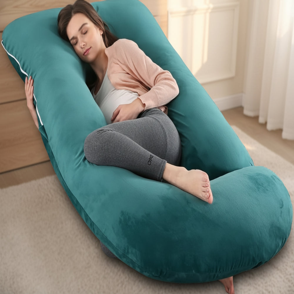 Body Pillow Velvet Full Body Maternity Support Cushion Sleep