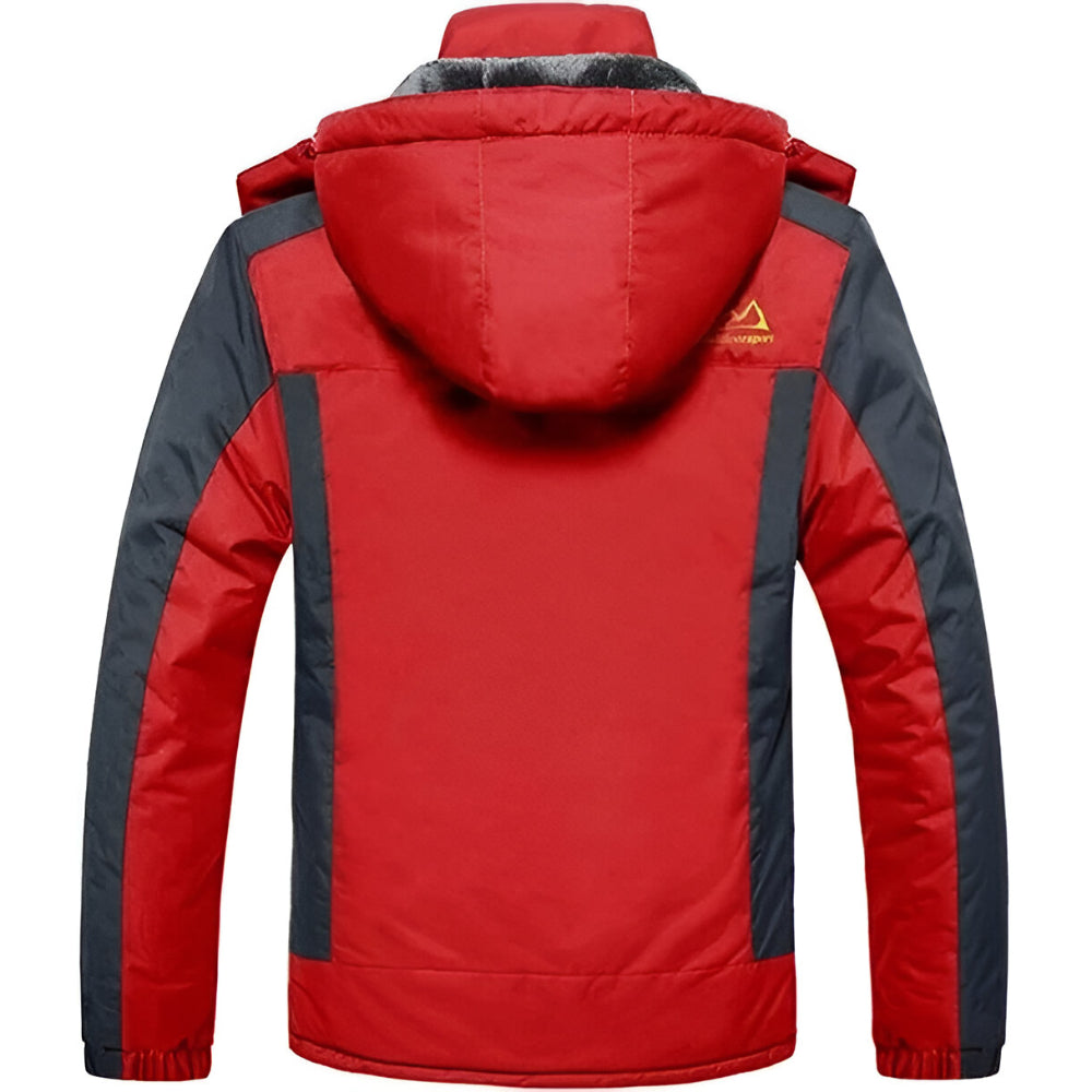 Men Waterproof Puffer Jacket - Fleece Lined Windproof
