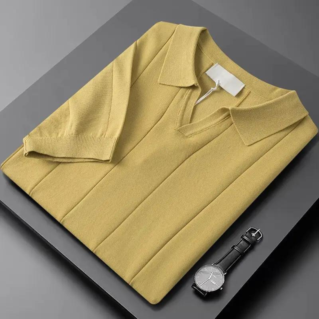 Men’s Slim Fit Polo Shirt | Lightweight Knit Short Sleeve