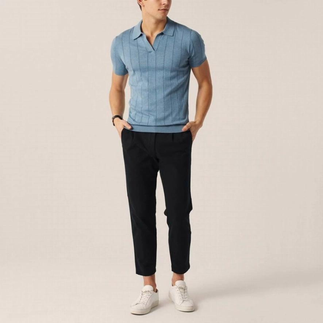 Men’s Slim Fit Polo Shirt | Lightweight Knit Short Sleeve
