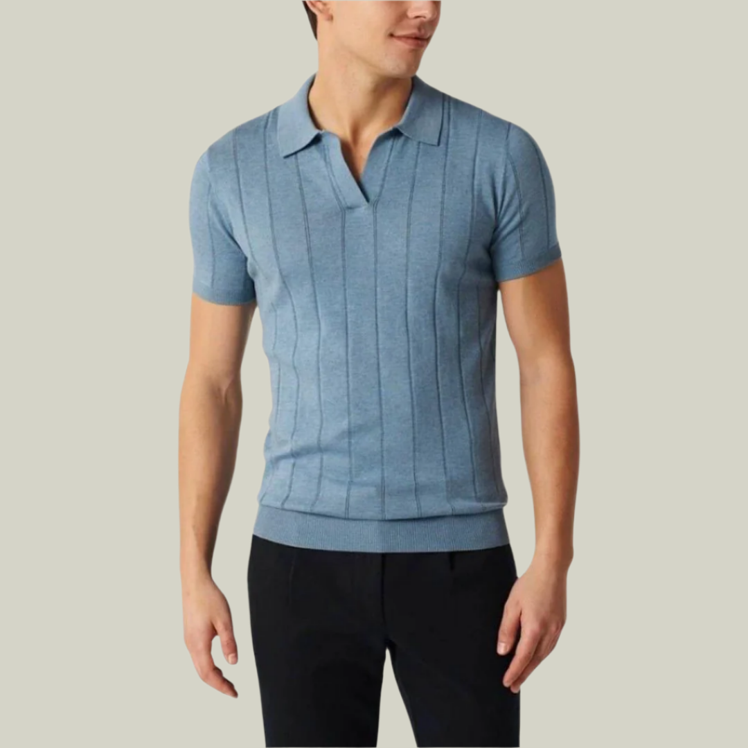 Men’s Slim Fit Polo Shirt | Lightweight Knit Short Sleeve