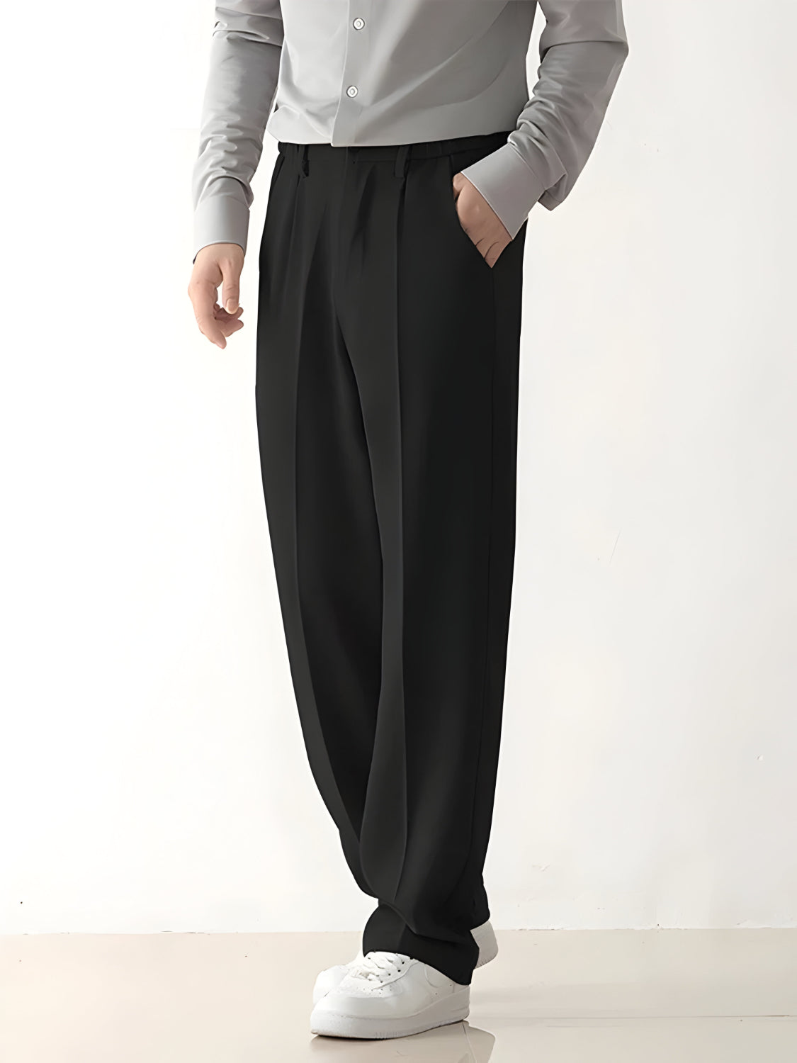 Men’s Baggy Wide Leg Pants Trousers | Relaxed Pleated Fit