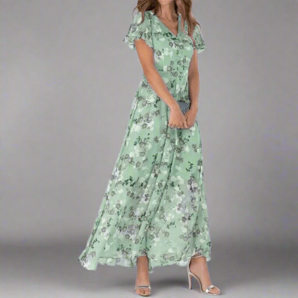 Women’s Floral Summer Wedding Guest Dress | Long Maxi