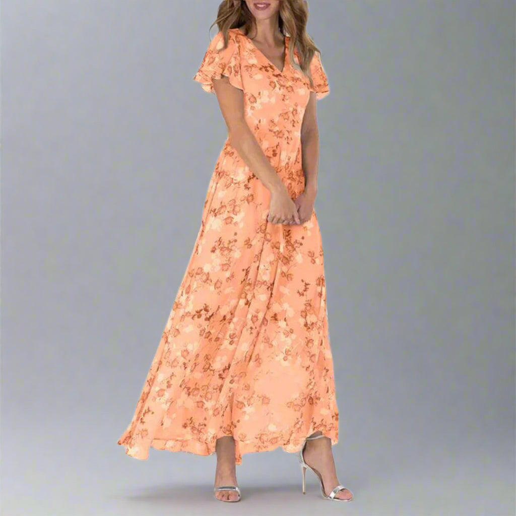 Women’s Floral Summer Wedding Guest Dress | Long Maxi