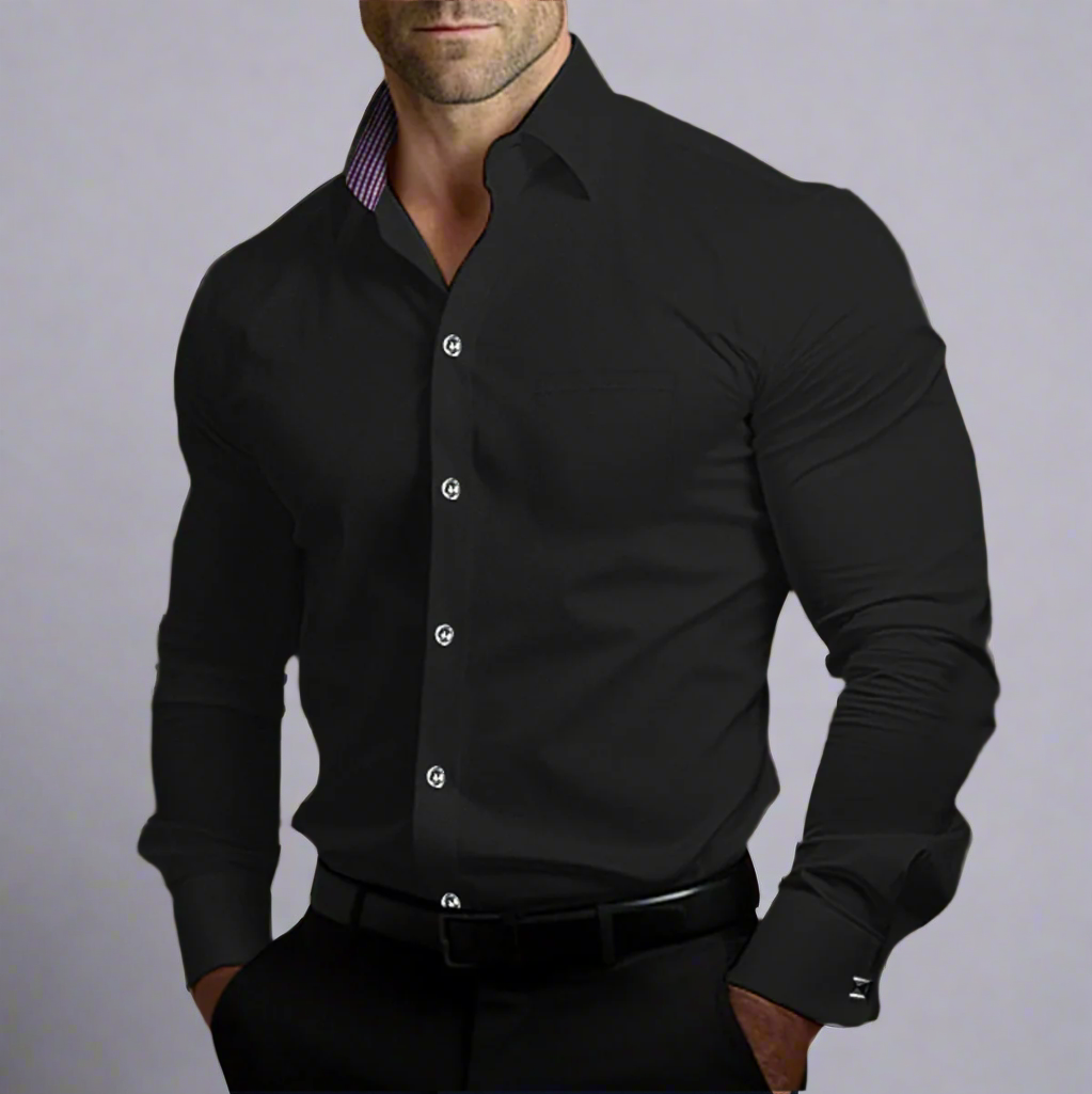 Variant image for Men's Breathable Cotton Dress Shirt-13