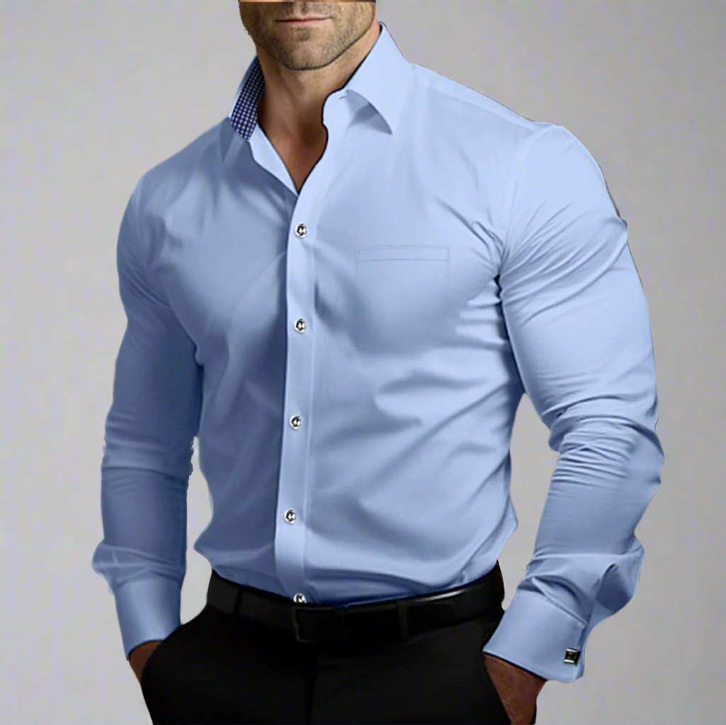 Variant image for Men's Breathable Cotton Dress Shirt-3