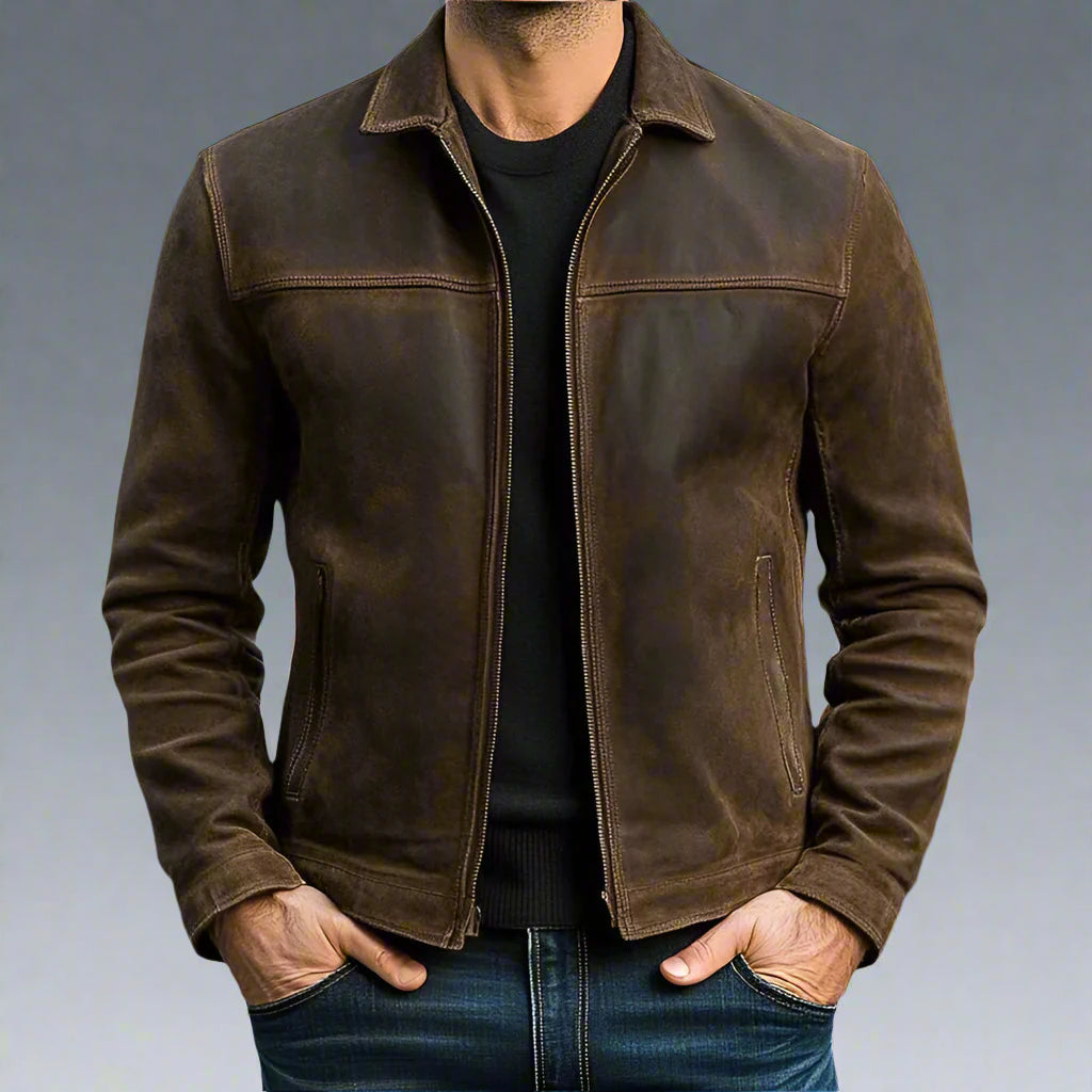 Men's vintage faux leather jacket | bomber retro style