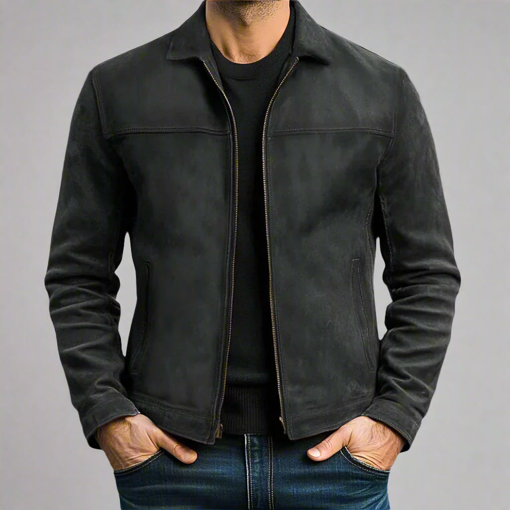 Men's vintage faux leather jacket | bomber retro style