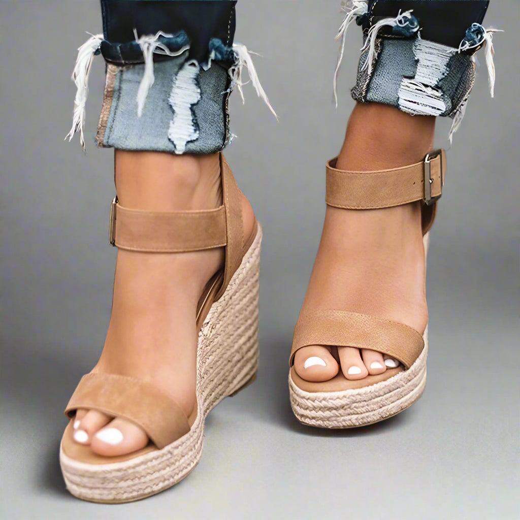 Women’s Stylish Wedge Sandals | Summer Espadrille Ankle Strap