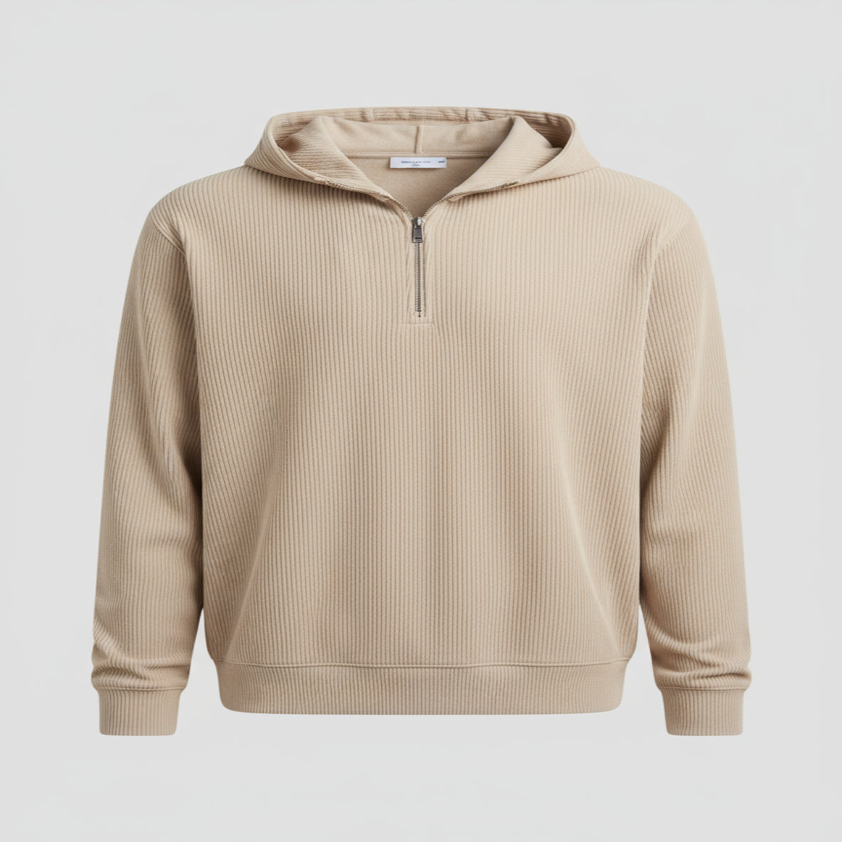 Men's Ribbed Knit Quarter Zip Sweater Turtleneck