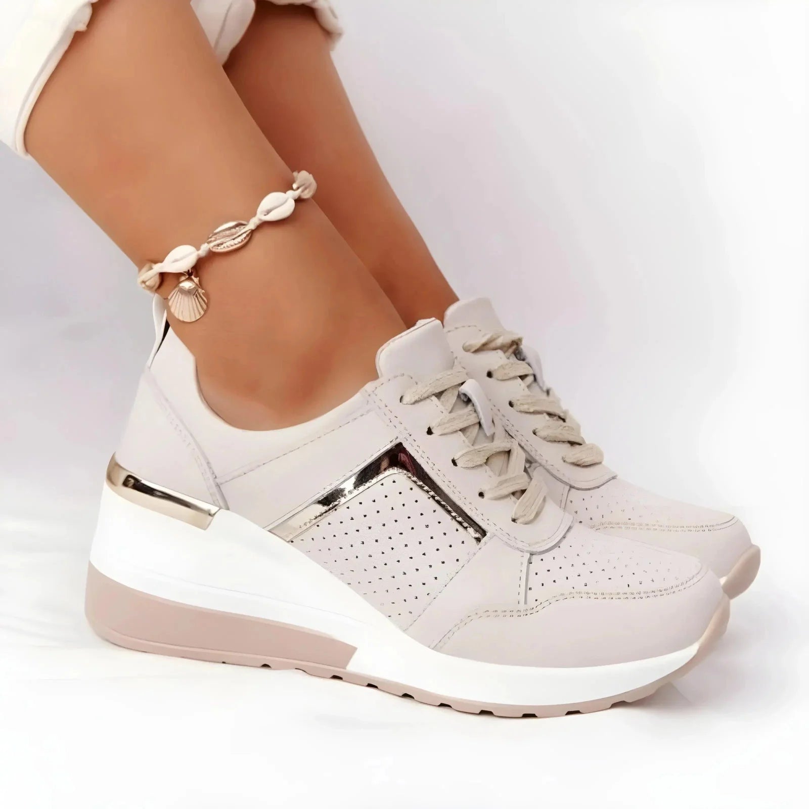 Women's Platform Wedge Sneakers | Arch Support Work Shoes
