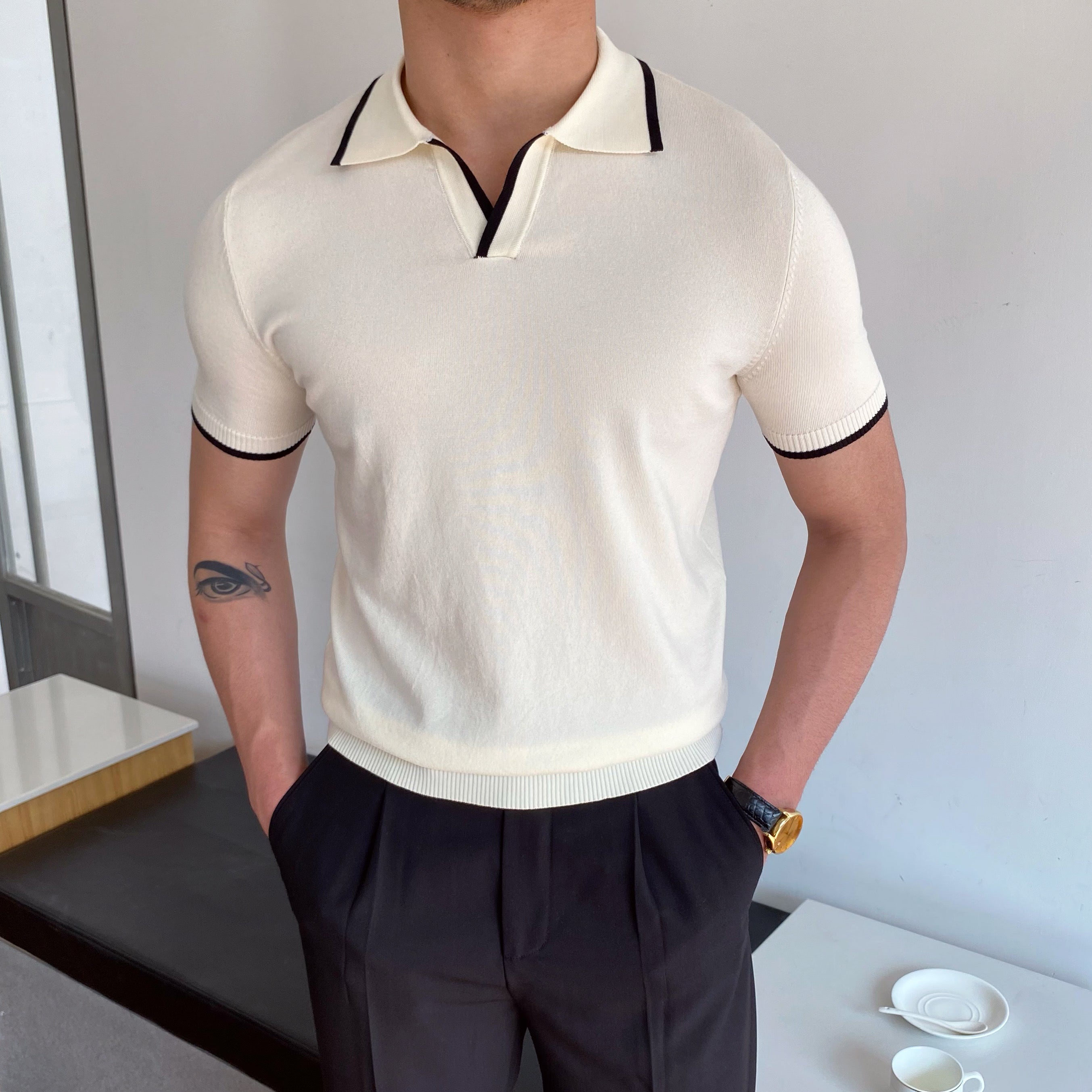 Men's Slim Fit Polo Shirt | Short Sleeve Knitwear