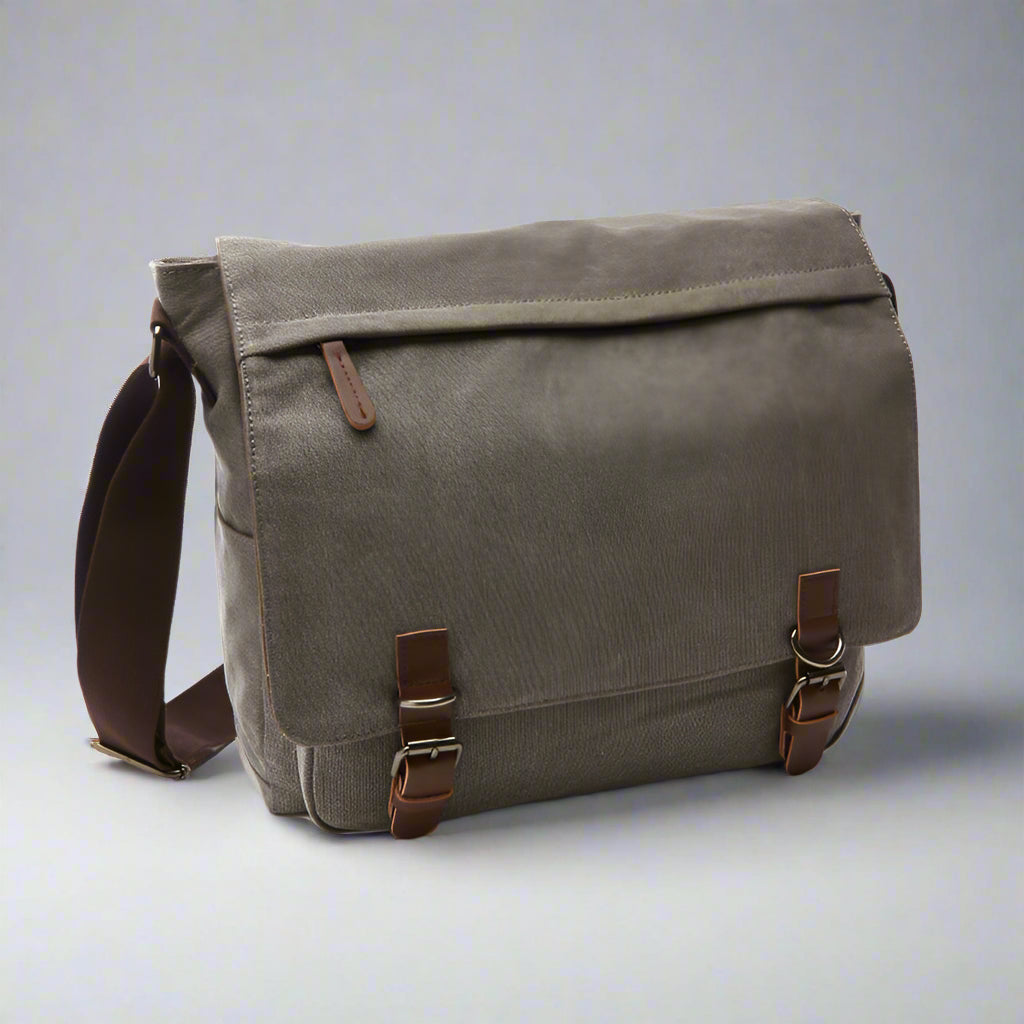 Men’s Vintage Messenger Bag | Canvas Crossbody Shoulder Satchel